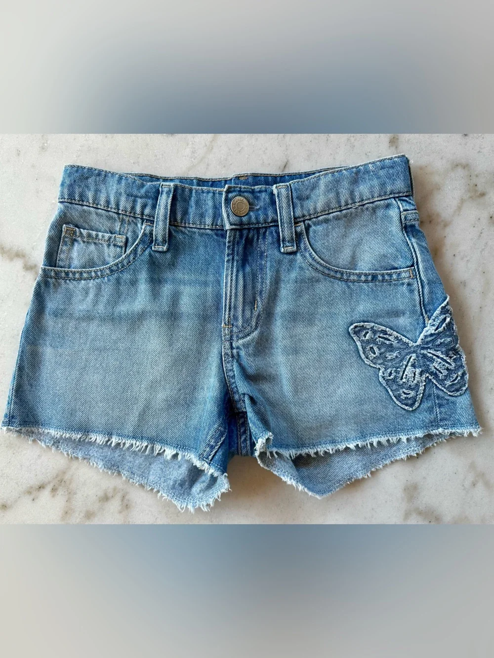 GAP Kids Low Rise Stride Denim Shorts | GAP kids butterfly jean shorts